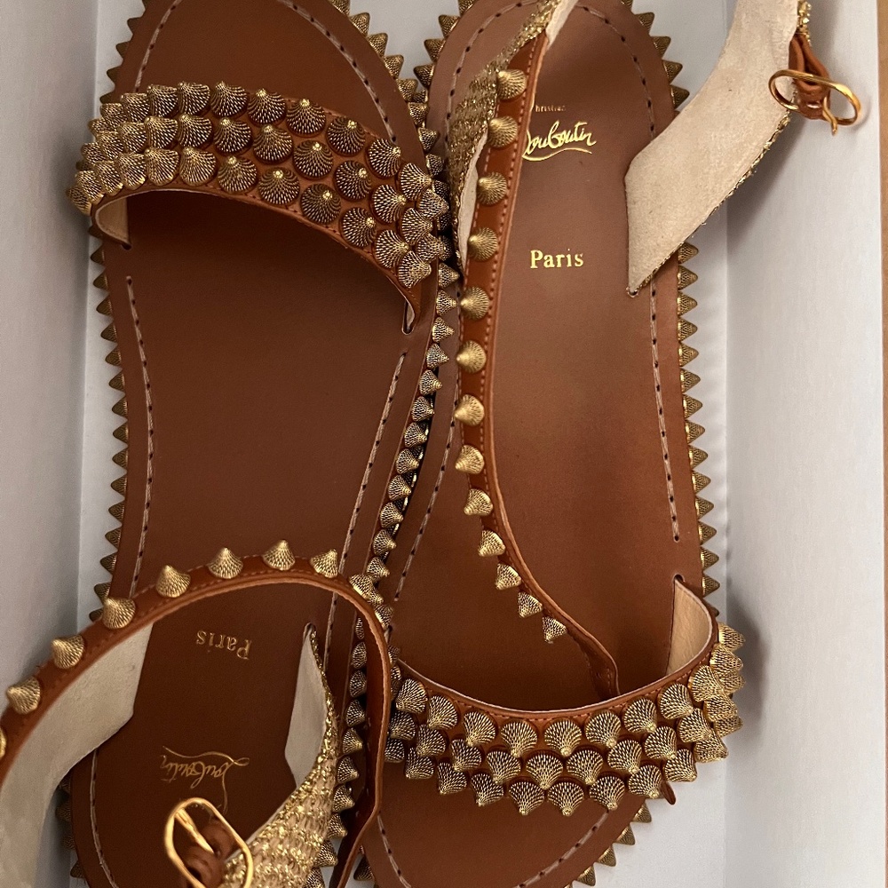 Christian Louboutin Cordorella spiked flat leather sandals